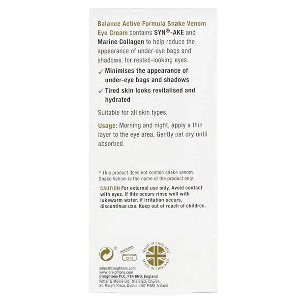 Snake Venom Eye Cream 15ml - with SYN - AKE & EYEPRO - Product Image