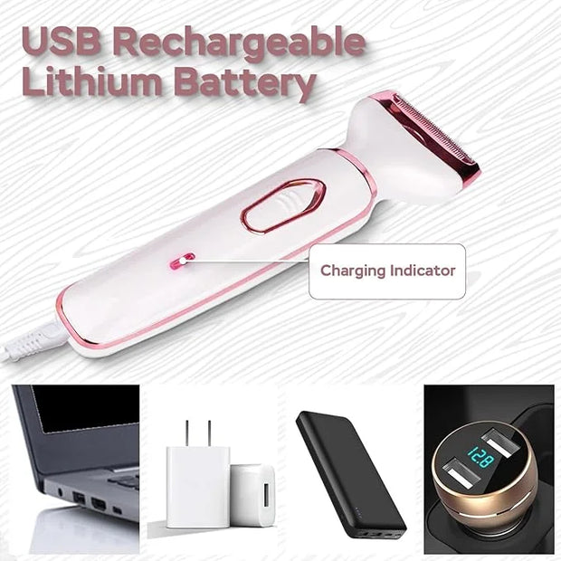 Electric Razors for Women, 4-in-1 Women’s Facial Hair Removal, Face Shaver Ebrow Trimmer Pubic Bikini Trimmer Portable Lad...