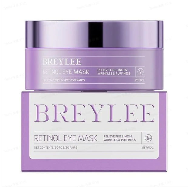 BREYLEE Retinol Eye Mask, 60 Pcs - Under Eye Patches with Retinol, Collagen & Hyaluronic Acid, Reduce Puffy Eyes, Dark Cir...