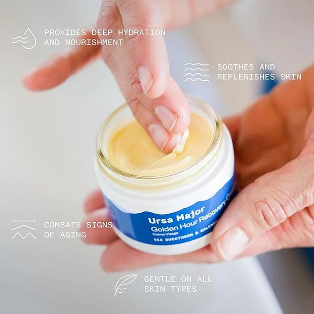 Ursa Major Golden Hour Face Moisturizer | Vegan Recovery Cream for Daily Facial Moisturizing | Repair & Hydrate | Natural ...