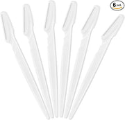 6 Pcs White Eyebrow Razor, Face Razors Multipurpose, Facial Razors for Women Men, Eyebrow Trimmers Shaver with Protective ...