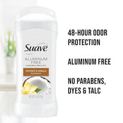 Suave Aluminum-Free Deodorant for Women, Coconut & Vanilla, 2.6 Oz - Product Image