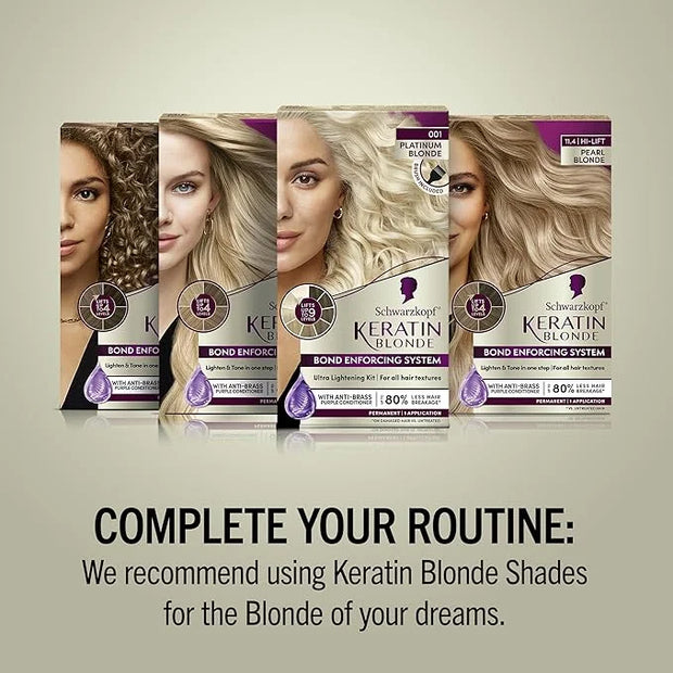 Schwarzkopf Keratin Blonde Anti Brass Purple Mask, 1 Application - Hair Dye Treatment Neutralizes Brassiness and Yellow Un...