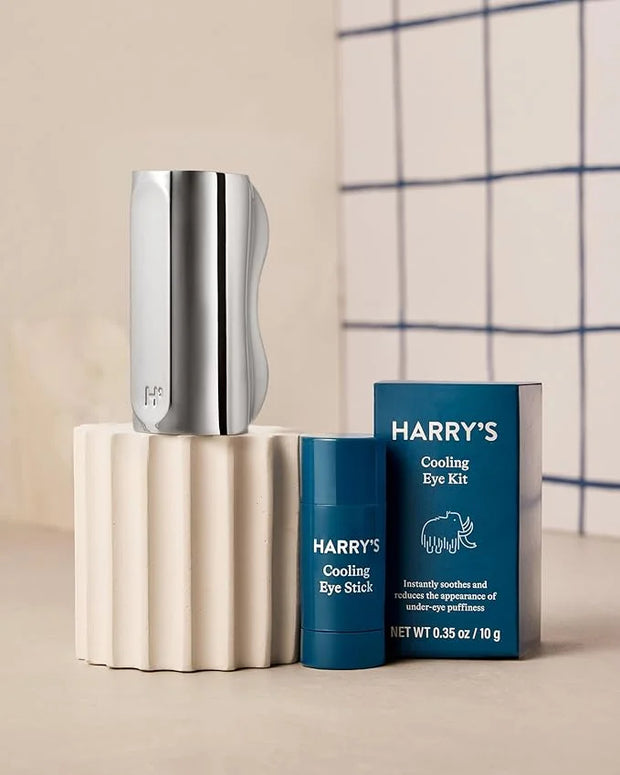 Harry's Cooling Eye Kit for Men - Gua Sha Depuffing Facial Massage Tool and 2 Cooling Eye Sticks - Product Image