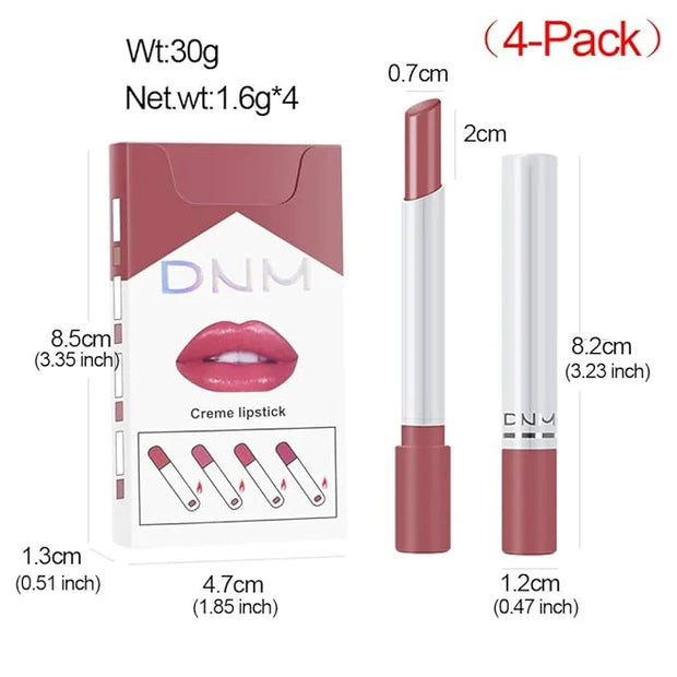 evpct 4Pcs Smoke Pipe Lip Color Changing Lipstick Little Smoke Cigarette Matte Lip Balm Set Kit for Women Beauty Lipstick ...