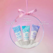 eos Holiday 24H Moisture Mini Super Balm Set- Speculoos Cookie Butter, Iced Gingerbread, Vanilla Cake Batter, Limited-Edit...
