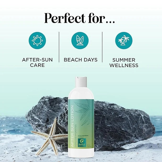 After Sun Lotion with Aloe Vera - Ultra Cooling Aloe Vera Lotion for Sunburn Hydration with Cocoa Butter & Rosehip Oil - H...