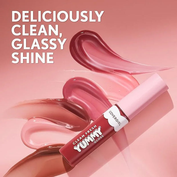 COVERGIRL Clean Fresh Yummy Gloss Daylight Collection, Hydrating, Glossy Shine, Vegan Formula, Daylight Pink 50, 0.33oz - ...
