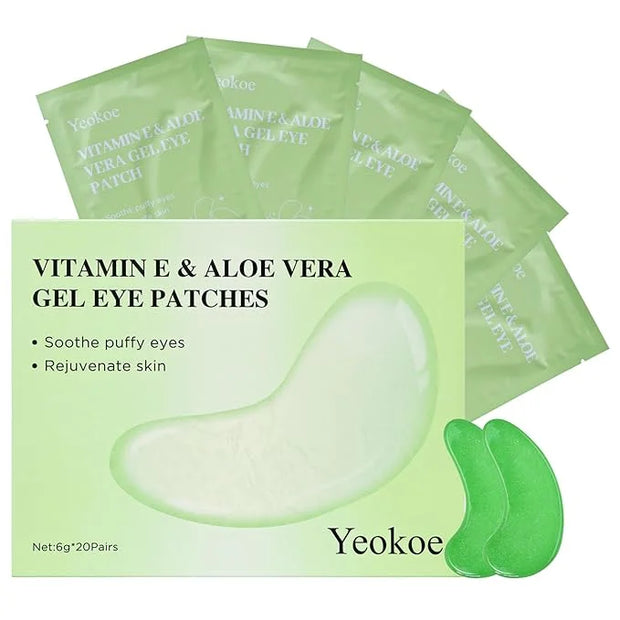 Under Eye Patches for Dark Circles,Puffy Eyes,20 Pairs Face Masks SkinCare With Vitamin E and Aloe Vera Gel for Rejuvenate...
