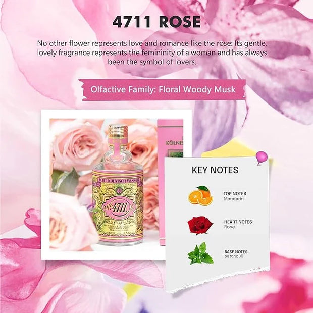 4711 Floral Collection Rose by Muelhens for Women - 3.4 oz EDC Spray - Product Image