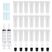 AMORIX 50PCS 10ml Black Lip Gloss Tubes Empty Clear Lip Balm Containers Refillable Soft Cosmetic Squeeze Tubes for Lip Glo...