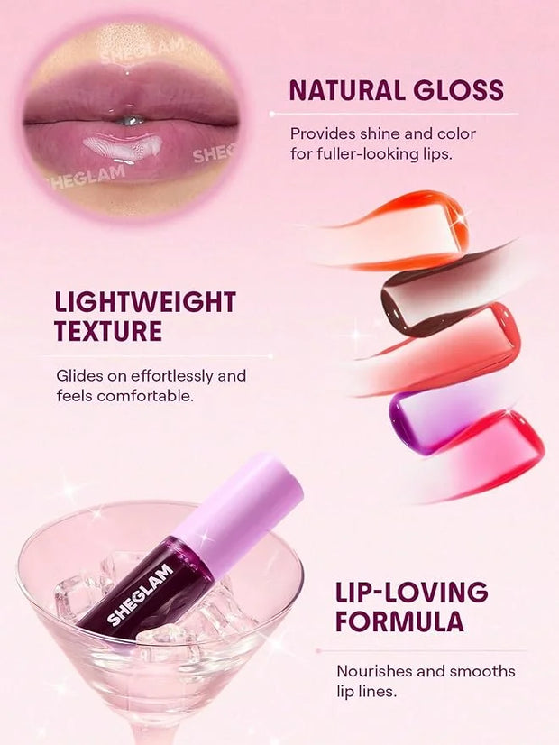 SHEGLAM Jelly Wow Tinted Lip Oil Plumping Lip Gloss Natural -Baby Steps - Product Image