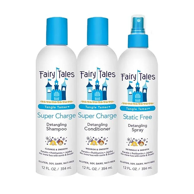 Fairy Tales Tangle Tamer Detangling Shampoo and Conditioner for Kids plus Detangling Spray - Ultra Moisturizing and Anti F...