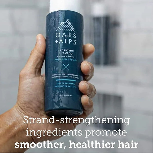 Oars + Alps Men's Sulfate Free Hair Shampoo and Conditioner Set, Infused with Kelp and Algae Extracts, Fresh Ocean Splash,...