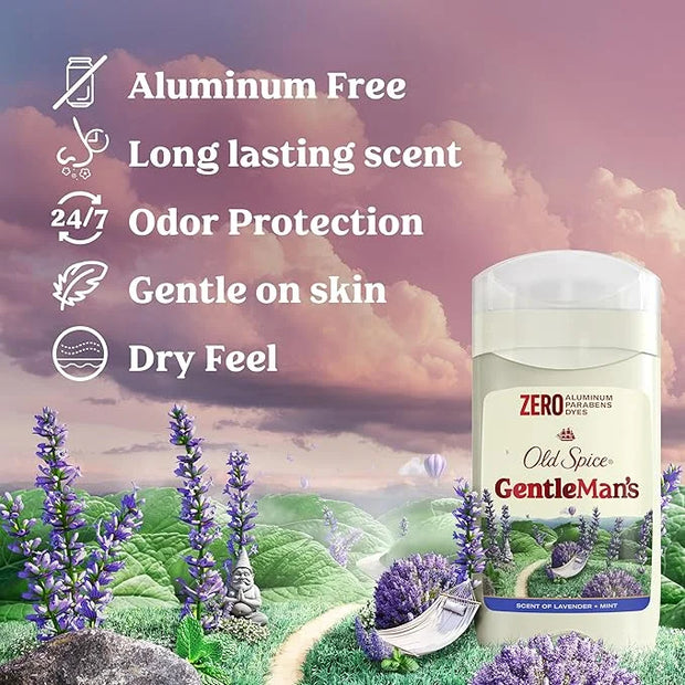 Old Spice GentleMan's Aluminum Free Dry Feel Deodorant for Men, 24/7 Lasting Freshness, Gentle on Skin with Skin Condition...