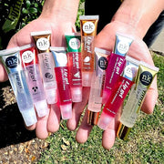 Bundle of 10 Lip Glosses - Gold, Rose Gold, Clear, Rosehip, Coconut, Watermelon, Mango, Strawberry, Bubble Gum, and Cherry...