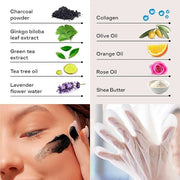 Hand Mask & Activated Charcoal Face Mask Skin Care Kit - Korean Skin Care Products Bundle for Face Skin Care & Dry Hands -...