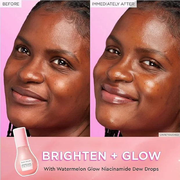 Glow Recipe Soothe, Glow & Bright Gift Set - Niacinamide Dew Drops Illuminating Primer & Avocado Ceramide Facial Serum & G...