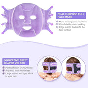 Atsuwell Cooling Ice Face Eye Mask Set for Dark Circles and Scented Lavender Throw Pillow and Flaxseed Fluffy Microwave He...
