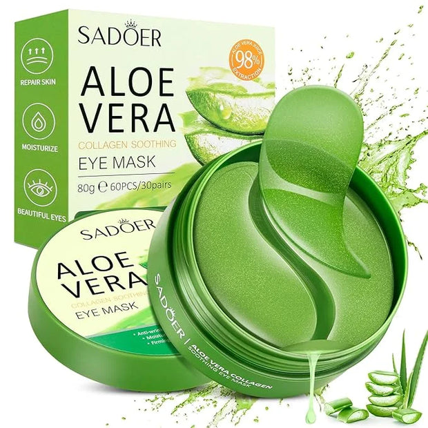 Under Eye Mask, 60 PCS Aloe Vera Under Eye Patches for Dark Circles, Eye Puffiness & Dark Circles Treatment,Under Eye Gel ...
