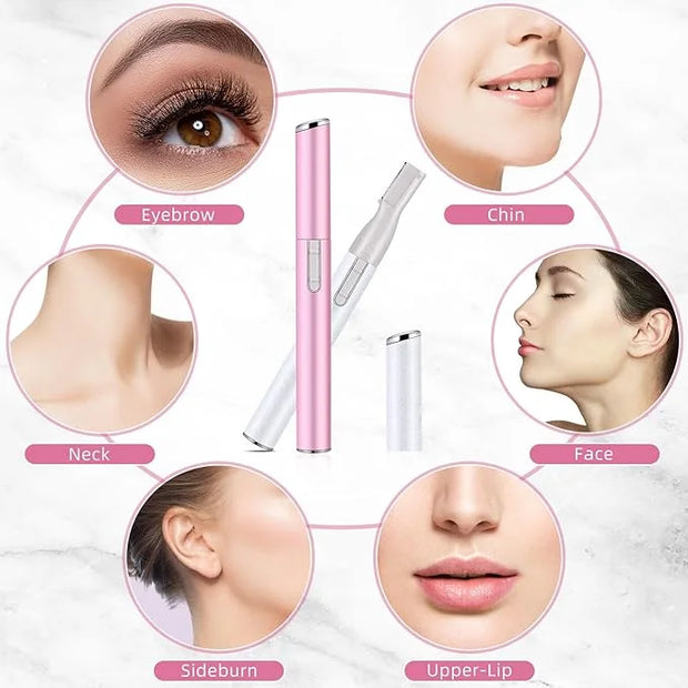 Chumia 2 Pcs Electric Eyebrow Trimmer Women Precision Face Razors Mini Shaver with Comb Christmas Women Gift Battery Opera...