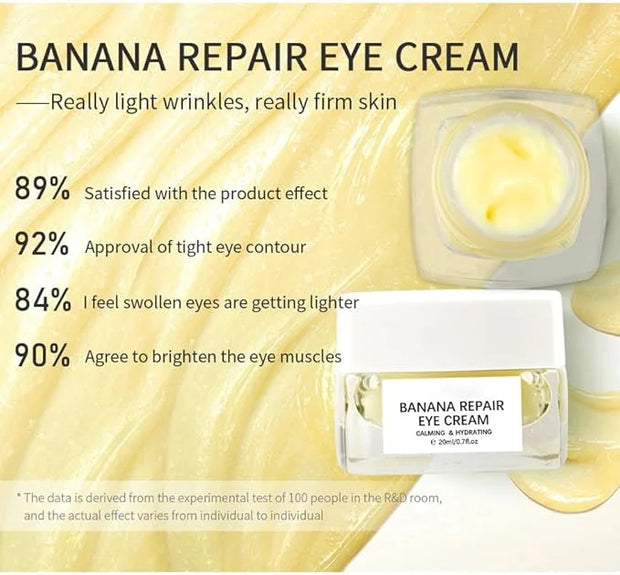 Banana Bright Eye Cream, Anti Aging Eye Cream with Squalane Dark Circle Under Eye Cream for Puffiness & Bags Moisturizing ...
