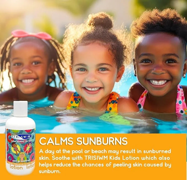 TRISWIM Kids Scented Body Lotion Skin Hydrating Moisturizer Chlorine Removal with Aloe Vera - Product Image