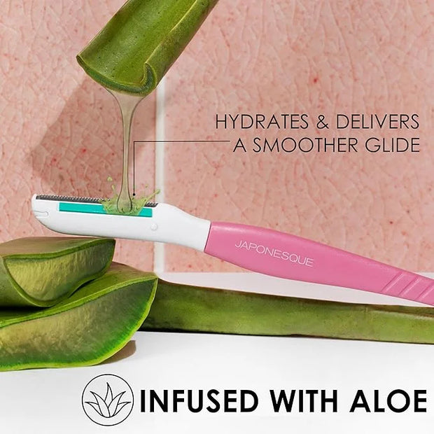 Japonesque Dermaplaner with Soothing Aloe Comfort Strip - Facial Dermaplane Razor, Skin Tool with Ultra Precision Blade fo...