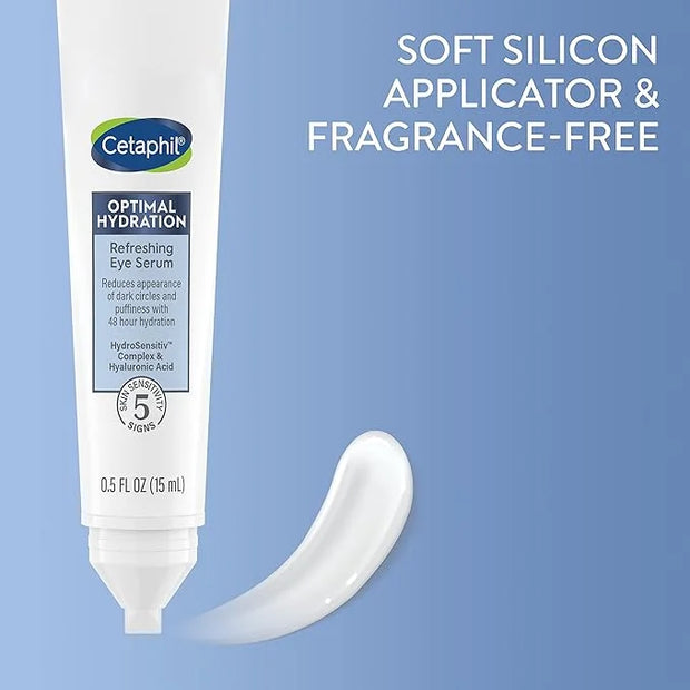 CETAPHIL Deep Hydration Refreshing Eye Serum, 0.5 fl oz, 48Hr Hydrating Under Eye Cream to Reduce the Appearance of Dark C...
