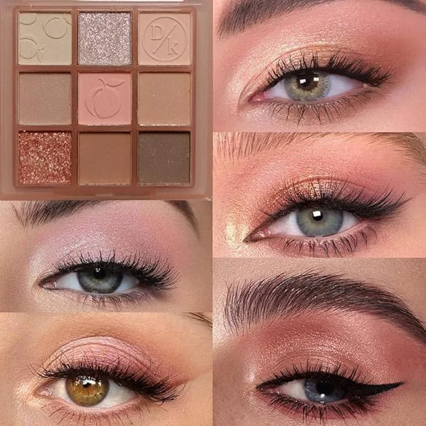 Eyeshadow Palette Makeup- 9 Colors Rose Gold Dark Brown Colorful Eyeshadow Palette Matte Shimmer Korean Natural Eye Shadow...