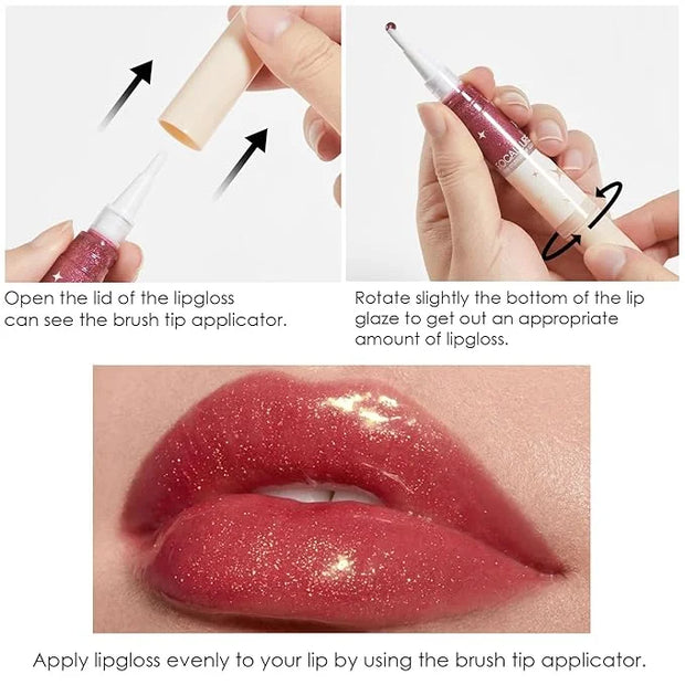FOCALLURE Glitter Lip Gloss,High Shine Shimmer Lipstick,Long Lasting Plumping Lipgloss,Hydrating,Moisturizing,Non-Sticky a...