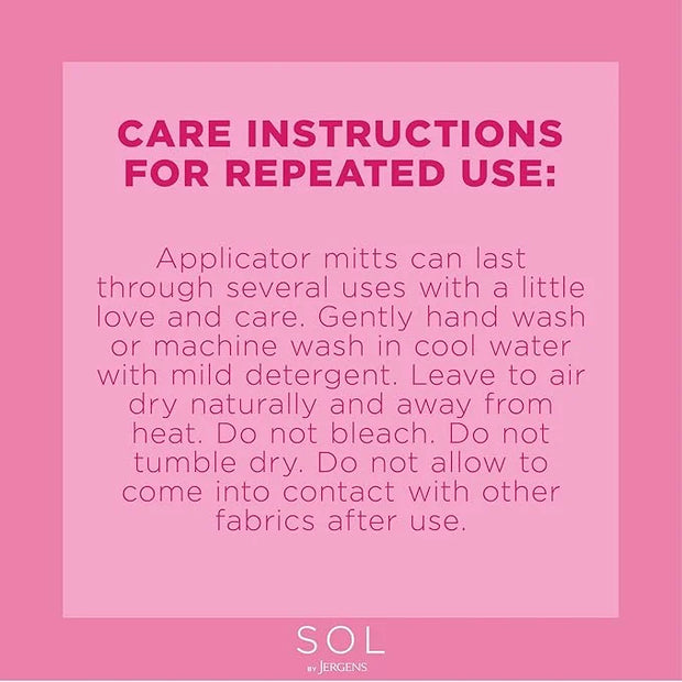 Jergens SOL Self Tanner Applicator Mitt, Flawless, Streak-free Tanning Blender Glove, Sunless Tanning, Reusable Tanning Mi...
