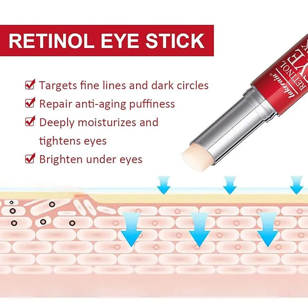 Retinol Eye Stick with Collagen,Hyaluronic Acid for Dark Circle, Wrinkles,Eye Balm Moisturizes Anti Aging,Visible Results ...