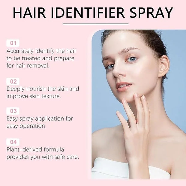 2pcs Hair Identifier Spray for Face Shaving, Skin Body Hair Identifying Spray With Razors,Hair identifier for Face Dermapl...