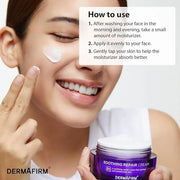 Dermafirm Soothing Repair Hydrating Face Cream R4 | Daily Face Moisturizer Facial Lotion with Eucalyptus, Peptide and Coll...