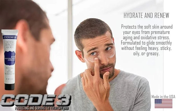 CODE 3 Eye Protection for Men- Best Nourishing Anti-Aging Eye Cream with Caffeine and Hyaluronic Acid to Reduce Puffiness,...