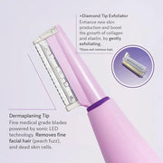 Michael Todd Beauty Sonicsmooth Pro+ Dermaplane Razor for Women Face + Eyebrow trimmer Dermaplaning System w/LED Light Pea...