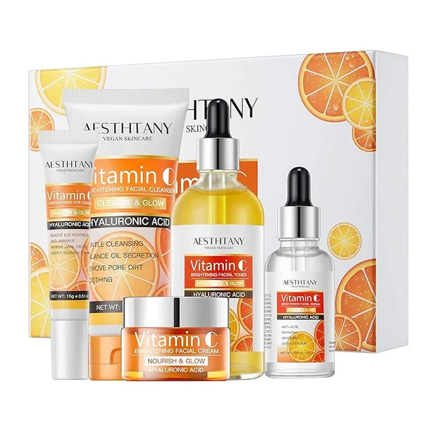 Vitamin C Skin Care Set Moisturizing Hyaluronic Acid Skin Care Kit 5PCS For Women Beauty Set Gift Set - Product Image