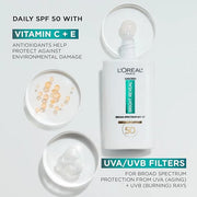 L'Oreal Paris Bright Reveal Broad Spectrum Daily SPF 50 UV Lotion, 1.7 fl oz + Moisturizer Sample - Product Image