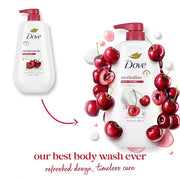 Dove Body Wash with Pump 3 Count Revitalizante Cherry & Chia Milk, for Renewed, Healthy Looking Skin,Moisturizing Gentle S...