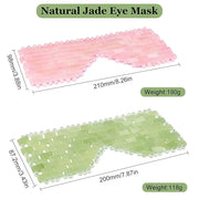 Natural Jade Eye Mask and Rose Quartz Eye Mask Set - Soothing & Relaxing Alleviate Puffiness and Migraines with Cooling an...