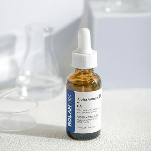 ROLANYIN Alpha Arbutin 2% + HA Facial Serum Reduces Dark Spots Uneven Tone Deep Hydration Anti Aging Skin Repair and Textu...