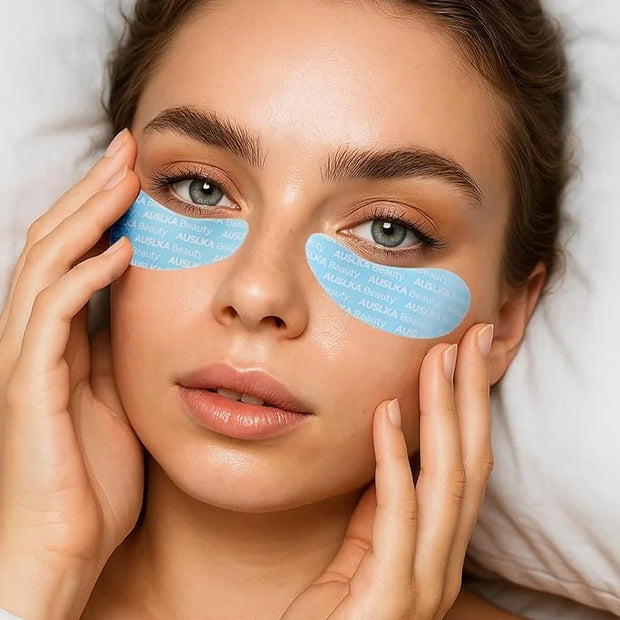 AUSLKA Reusable Under Eye Patches-3 Pairs, Silicone Reusable Eye Masks, Reusable Eye Wrinkle Patches, Silicone Eye&Face Ma...