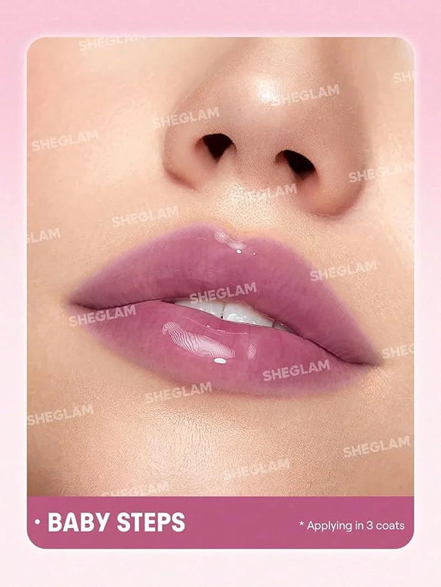 SHEGLAM Jelly Wow Tinted Lip Oil Plumping Lip Gloss Natural -Baby Steps - Product Image
