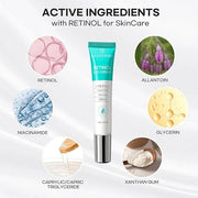 SLIKDERMIS Retinol Eye Cream for Dark Circles: Under Eye Cream for Wrinkles, Anti Aging - Eye Care, Advanced Formula Night...