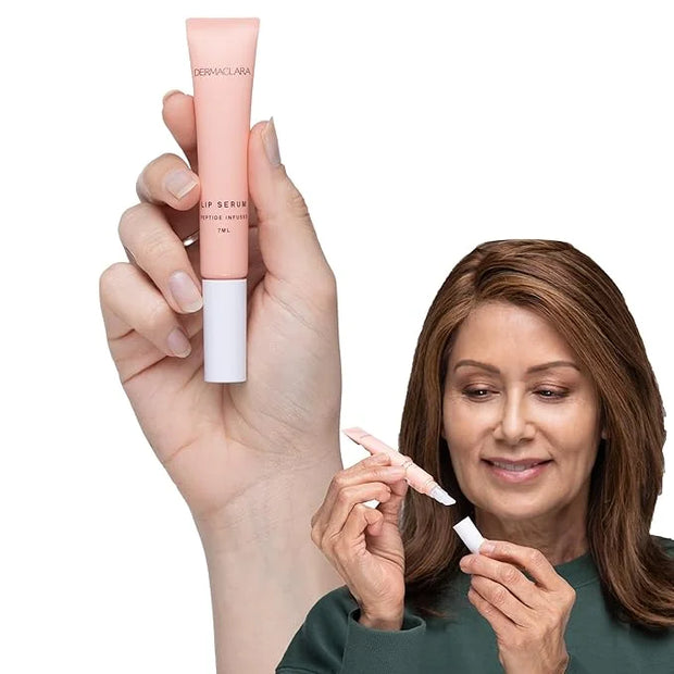 Dermaclara Peptide Infused Lip Serum - Plumping Peptide Lip Treatment for Women, Anti Aging Serum for Wrinkles, Lip Gloss ...