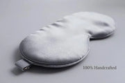 Premium Handcrafted 25 Momme Mulberry Silk Eye Mask for Sleeping (Silver Lining) - Product Image
