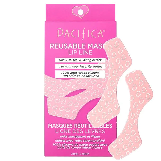 Pacifica Beauty Reusable Lip Line Mask, Skincare, Silicone Mask, For Fine Lines and Wrinkles, Lift and Firm, Pair with Ser...