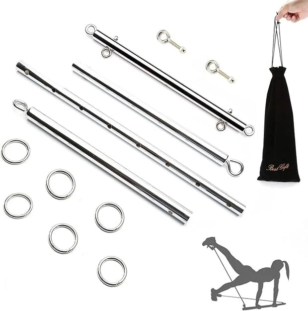 2pcs Silver Pilates Spreader Bar Kit Sports Aid - Product Image