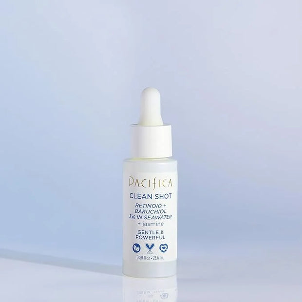 Face Serum by Pacifica - Clean Shot Retinoid 3% Solution with Bakuchiol – Anti-Aging Facial Serum with Advanced Retinoid C...